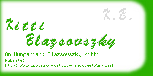 kitti blazsovszky business card